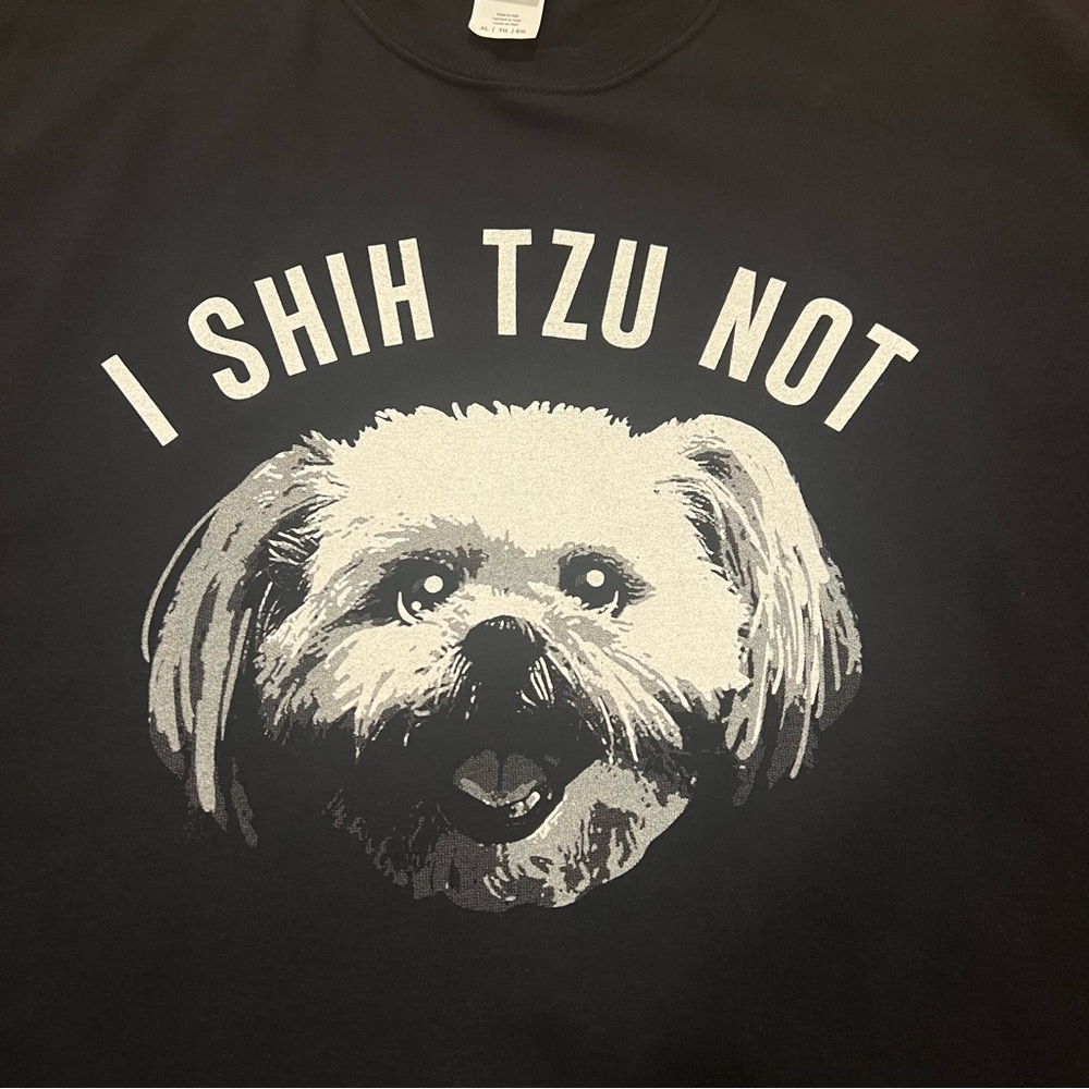 NEW I SHIH TZU NOT Men’s Short-Sleeve Graphic T-Shirt Black XL Gildan Dog - Picture 5 of 13